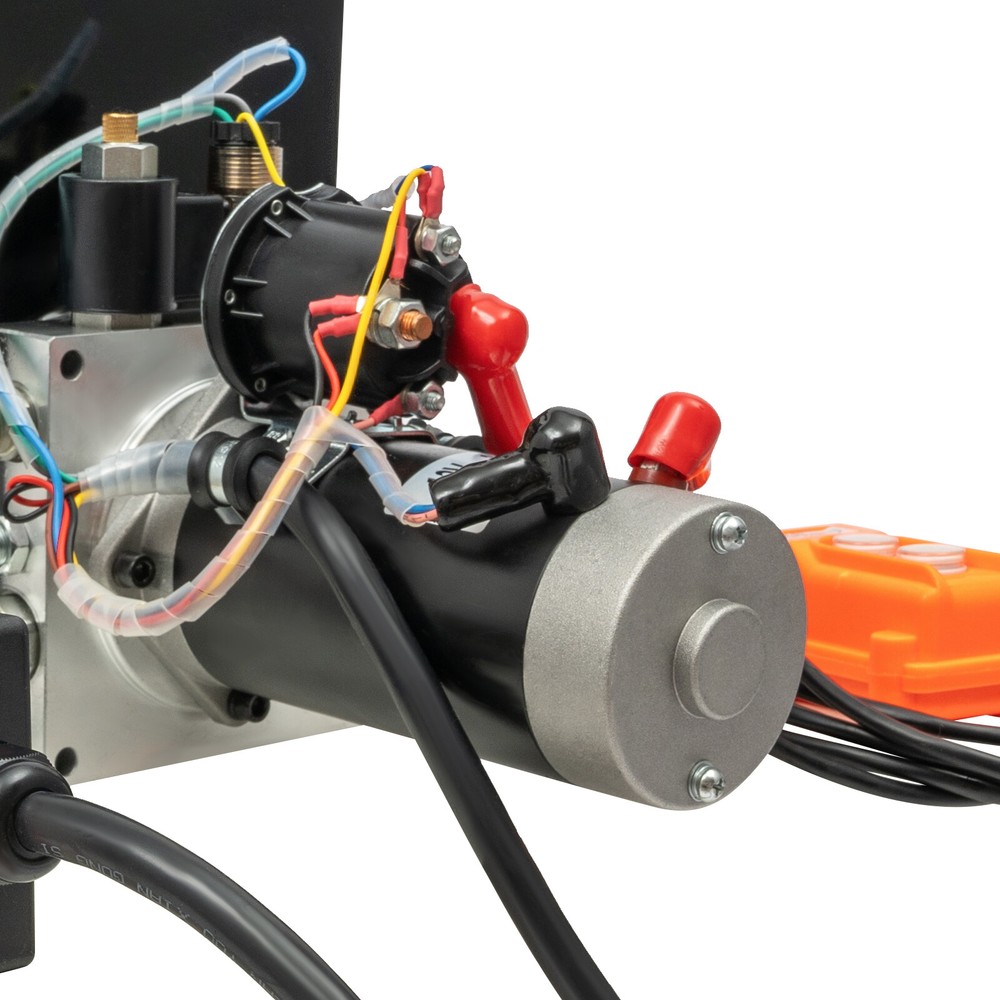 DC 12V 8 Quart Single Acting Hydraulic Pump Dump Trailer Power Unit Dual Control