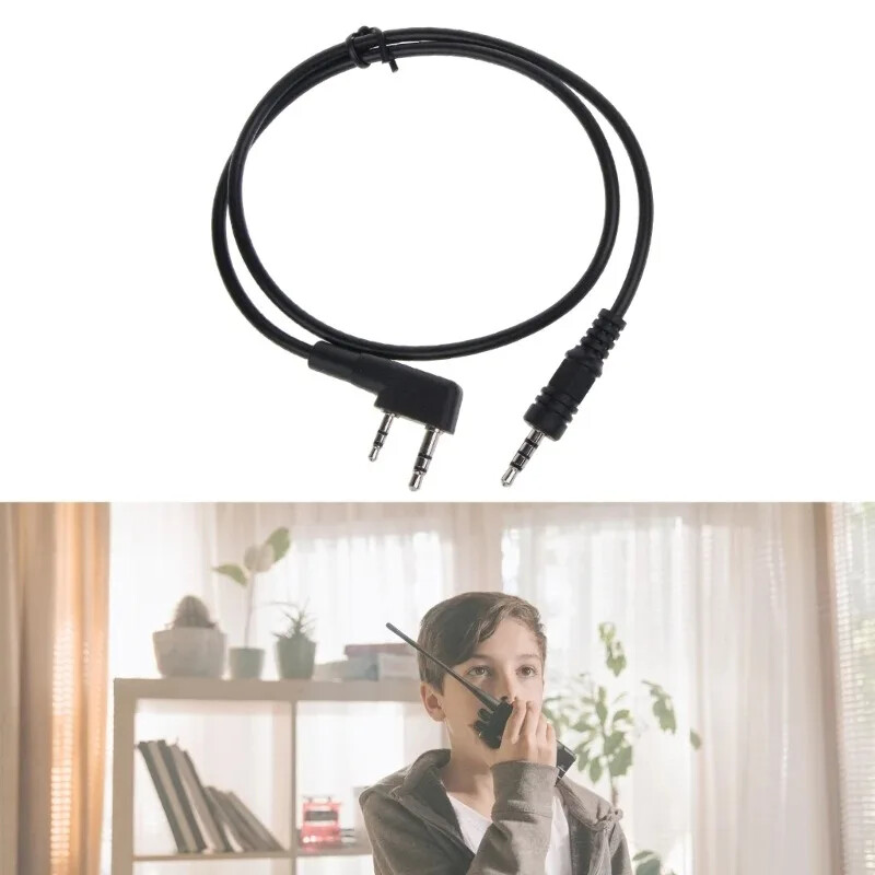 2 Pin K-Type Headset Connector Plug to 3.5mm Speaker Audio Conversion Cable
