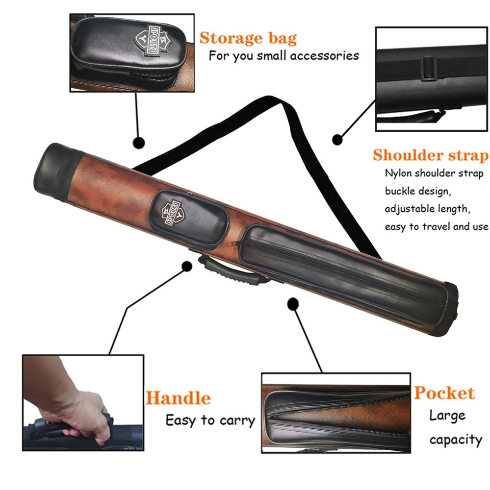 2x2 Hard cue case Oval Pool Cue Billiard Stick Carrying Case