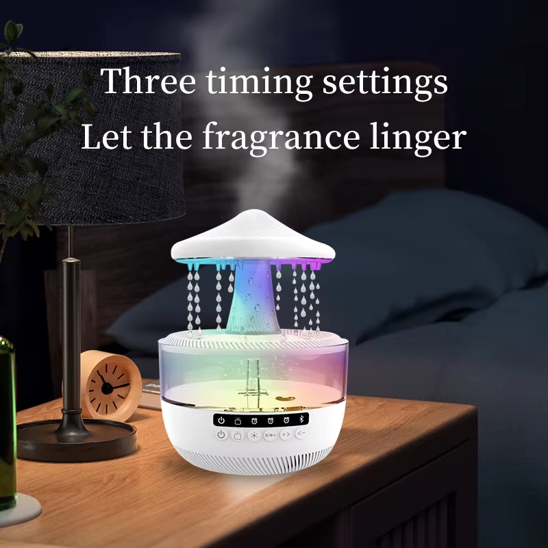 Multifunctional Air Humidifier Bluetooth Speaker Table Lamp Raindrop Effect Spea