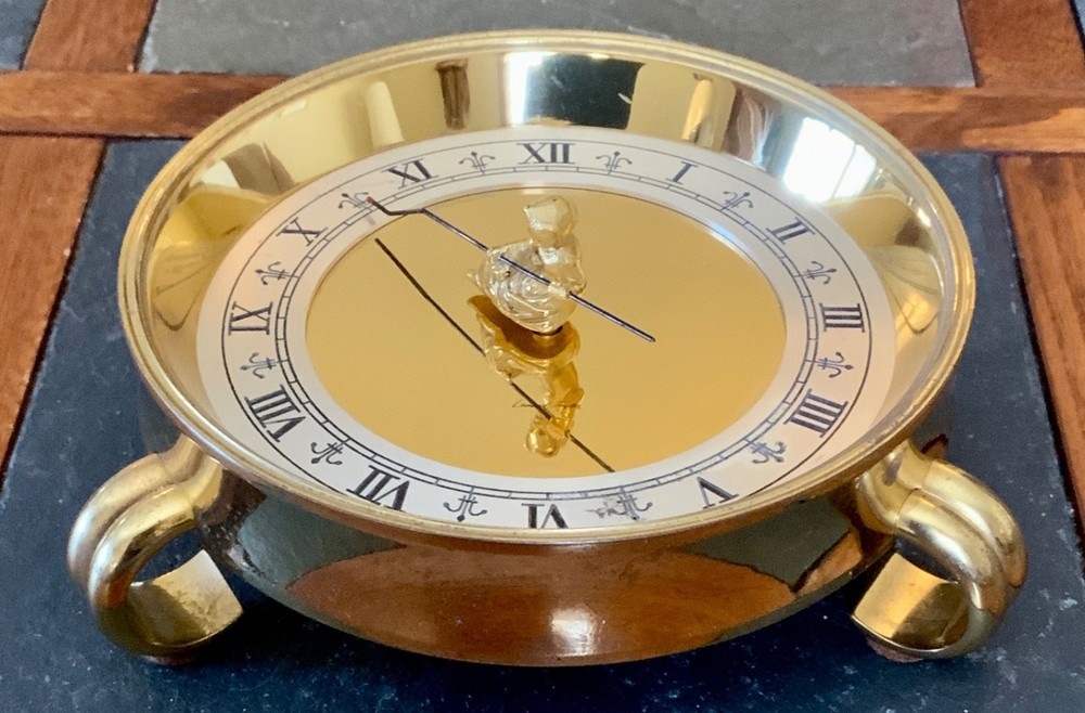 Very Rare SWISS Luxor 8 Annular Table Clock 8Day - Philosopher Pole Silver Dial