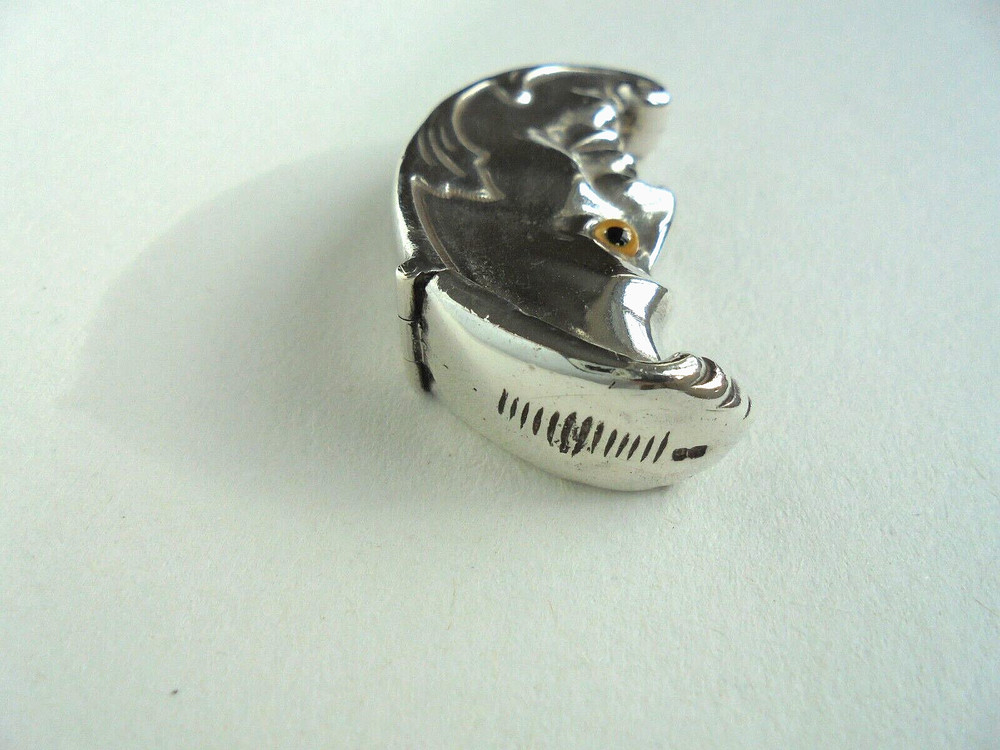 Solid Silver Man ln The Moon Vesta Case