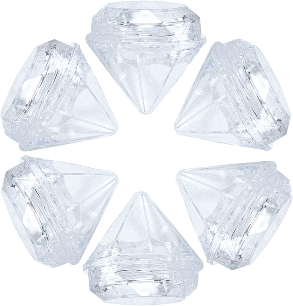 AUEAR, 50 Pack Diamond Shaped Clear Jars 5 Gram Empty 50 Pack,