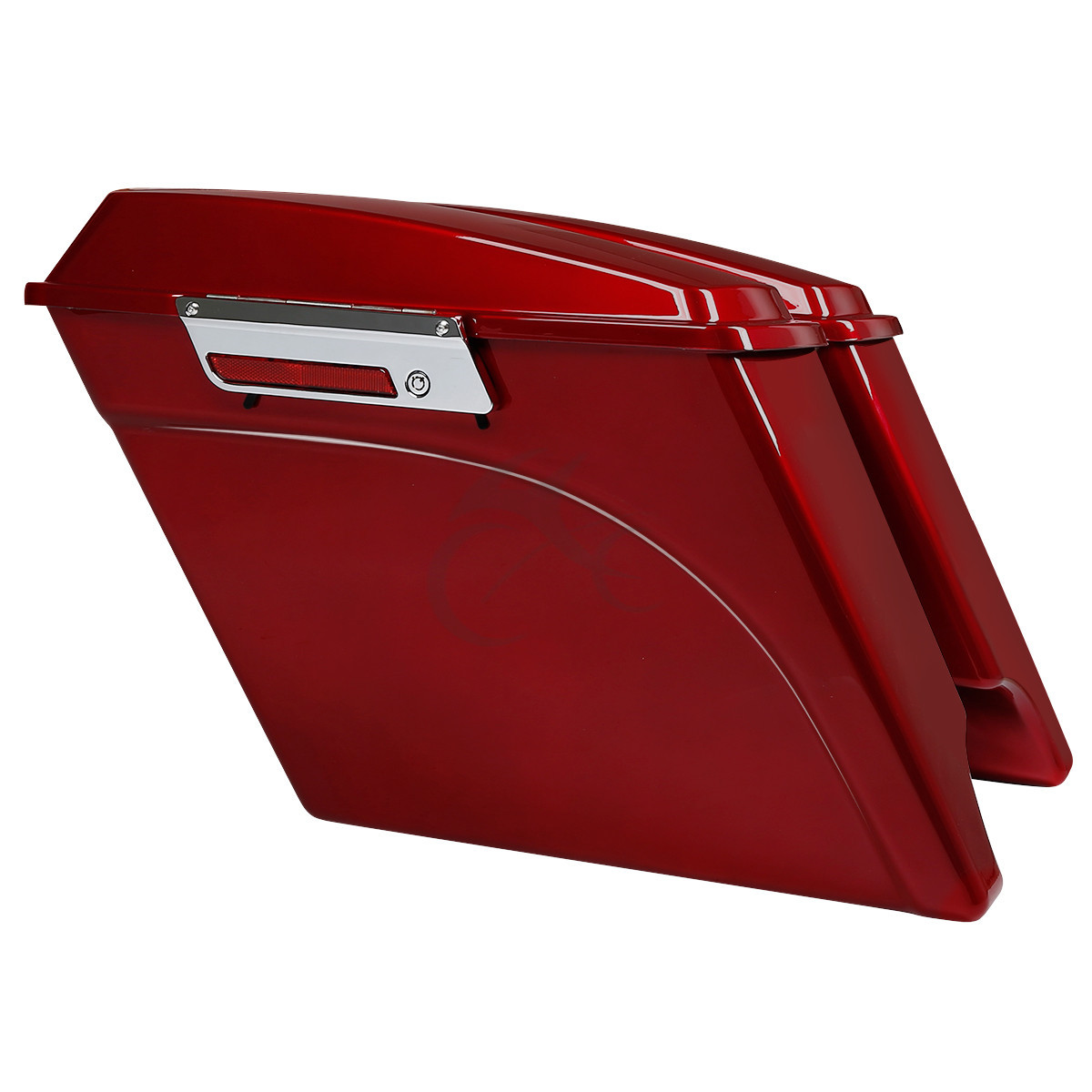 5" Stretched Saddlebags Fit For Harley Electra Glide 93-13 Velocity Red Sunglo