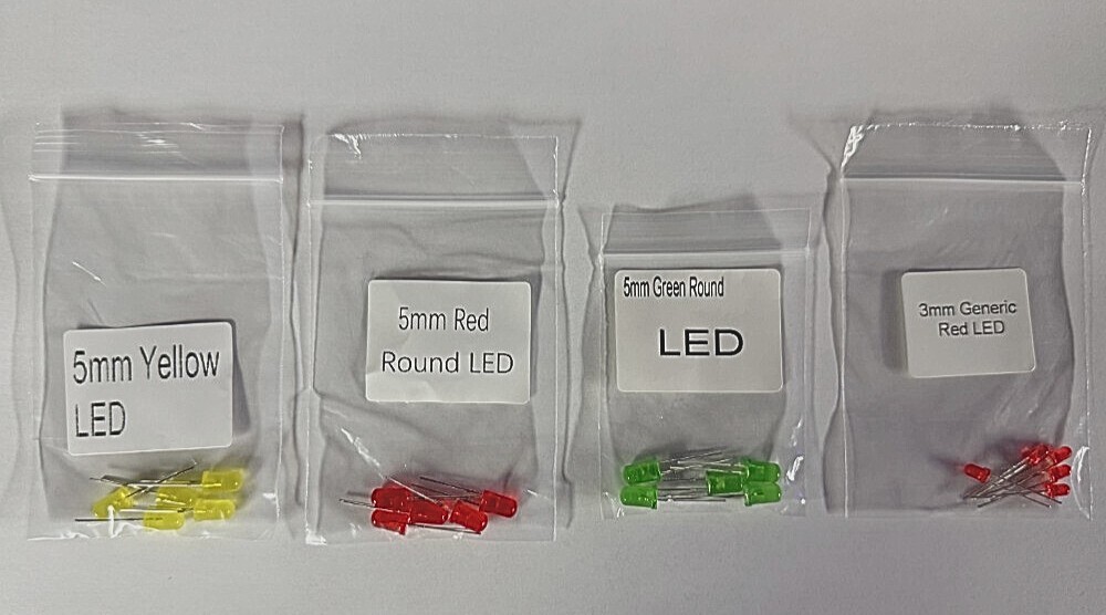 4 Pack 20 Pc 5mm/ 3mm Generic LED Pack Diffused Round