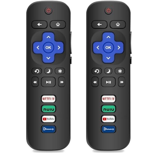 2 Pack Roku TV Remote for TCL Hisense Sharp Philips Onn Element TVs