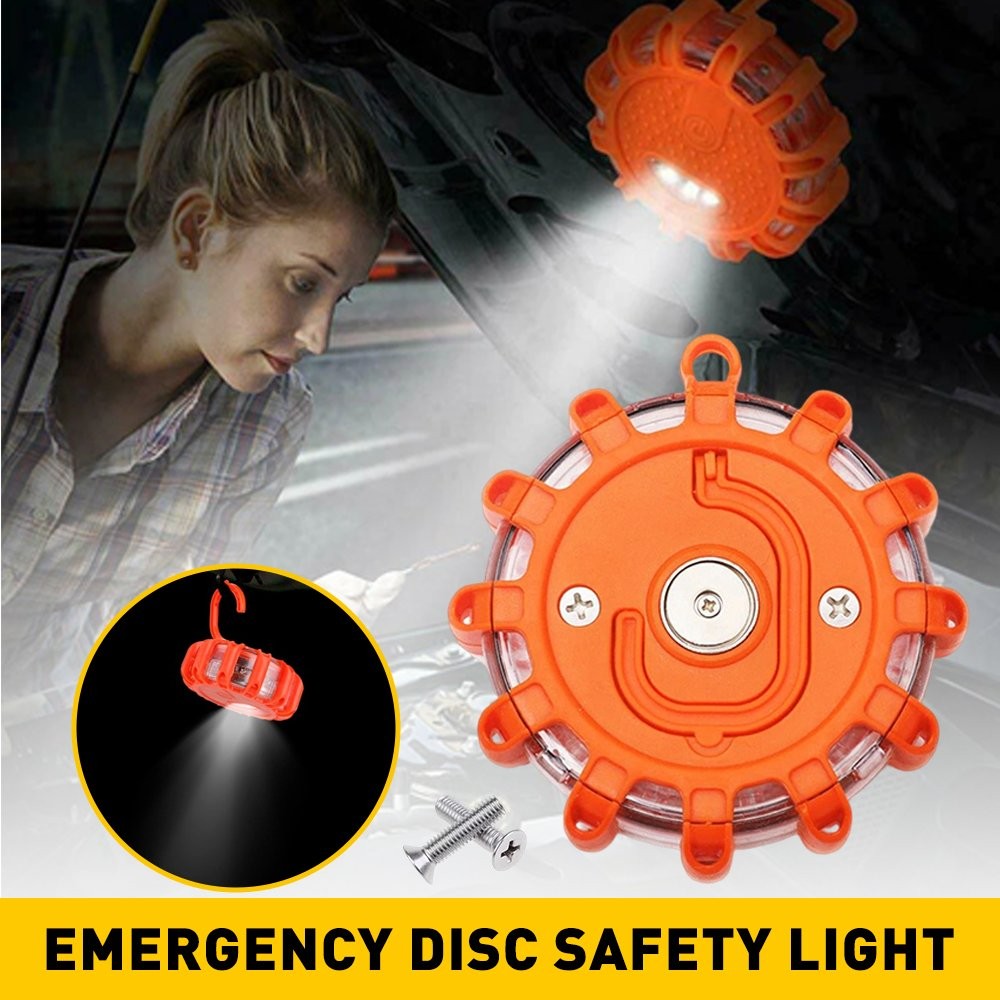 Flares LED Road Safety Disc Roadside Beacon Light Warning Flashing