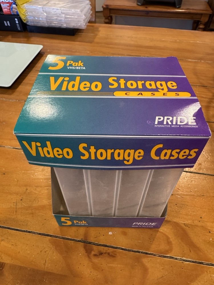 PRIDE 4-Pack Clear Rigid Plastic VHS/Beta Video Tape Storage Cases