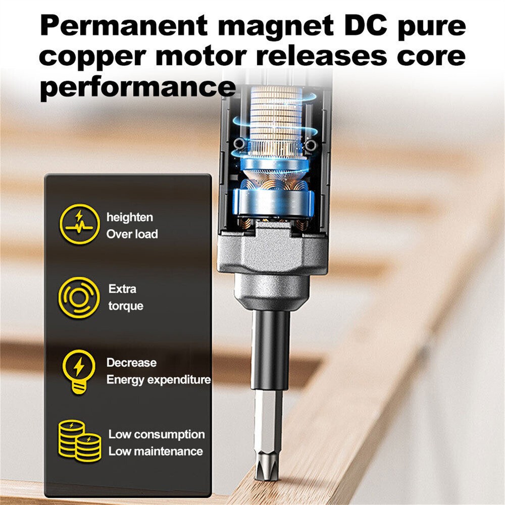 Portable Rechargeable Cordless Mini Electric Screwdriver Drill Bits +2 head Kit*