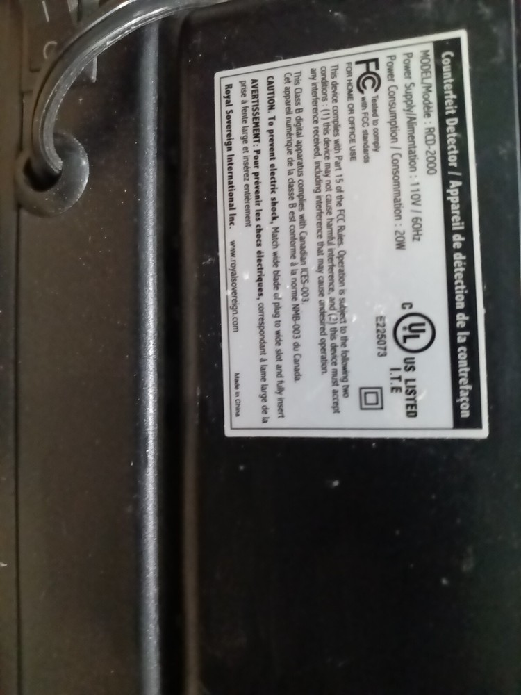 Royal Sovereign RCD-2000 Counterfeit Detector