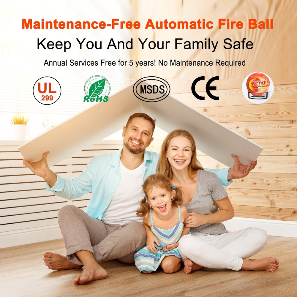 2 PCS Portable Automatic Fire Ball Extinguisher with Bracket and Hook Mount