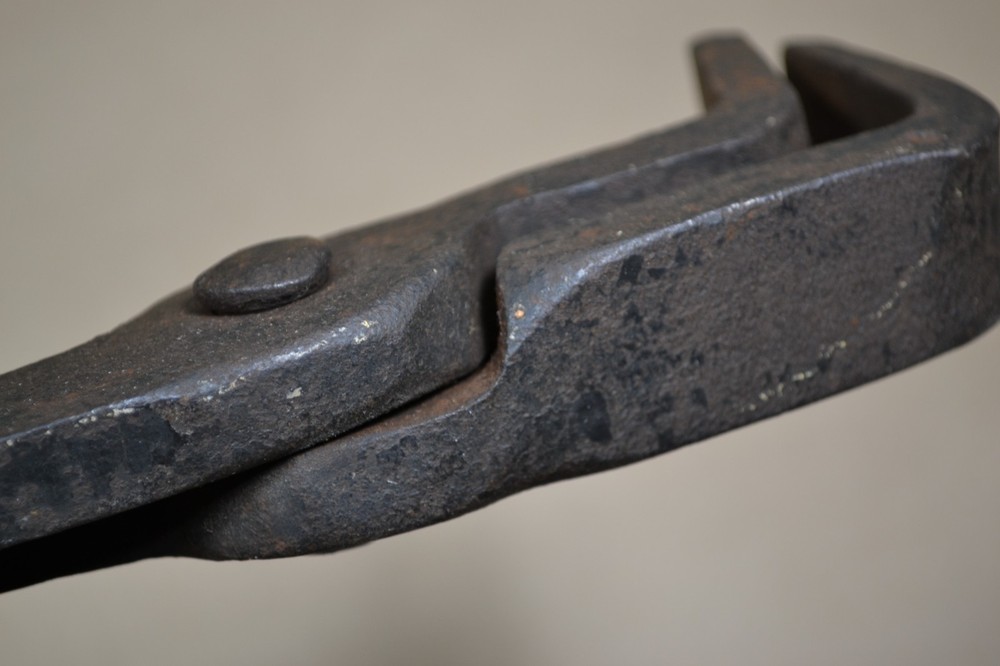 BLACKSMITH MADE TONGS - BENT TIP - 28 1/4" LONG