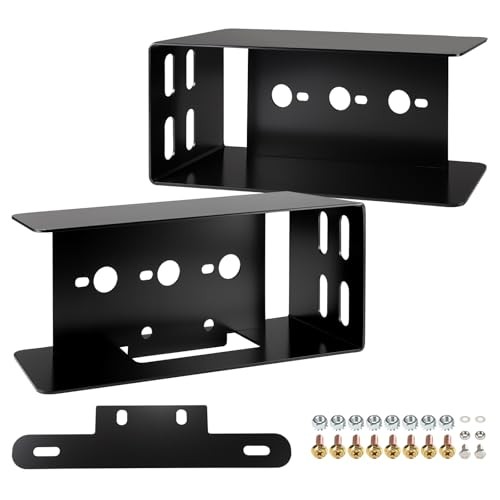1 Set Rectangle Black Trailer Tail Light Mounting Box Left Right and License