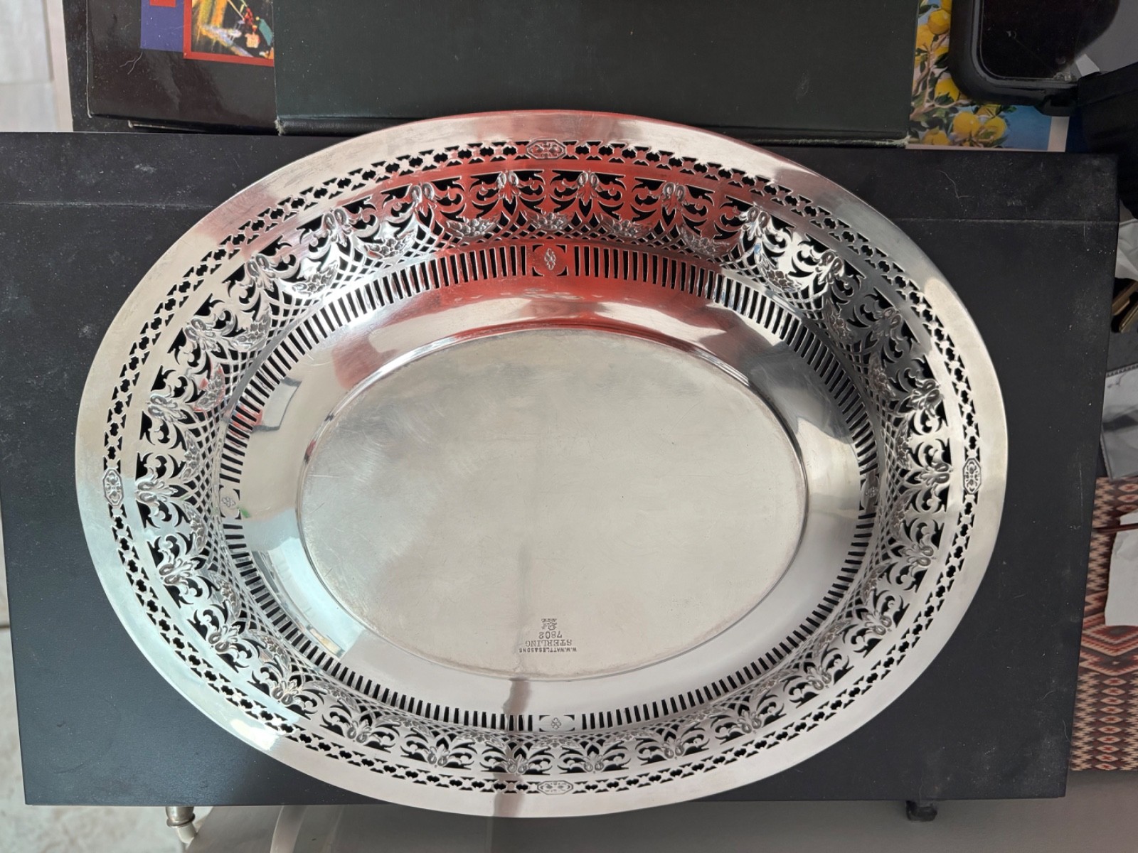 Large Deeply Pierced Sterling Silver Bowl 16.88 Troy Ounces