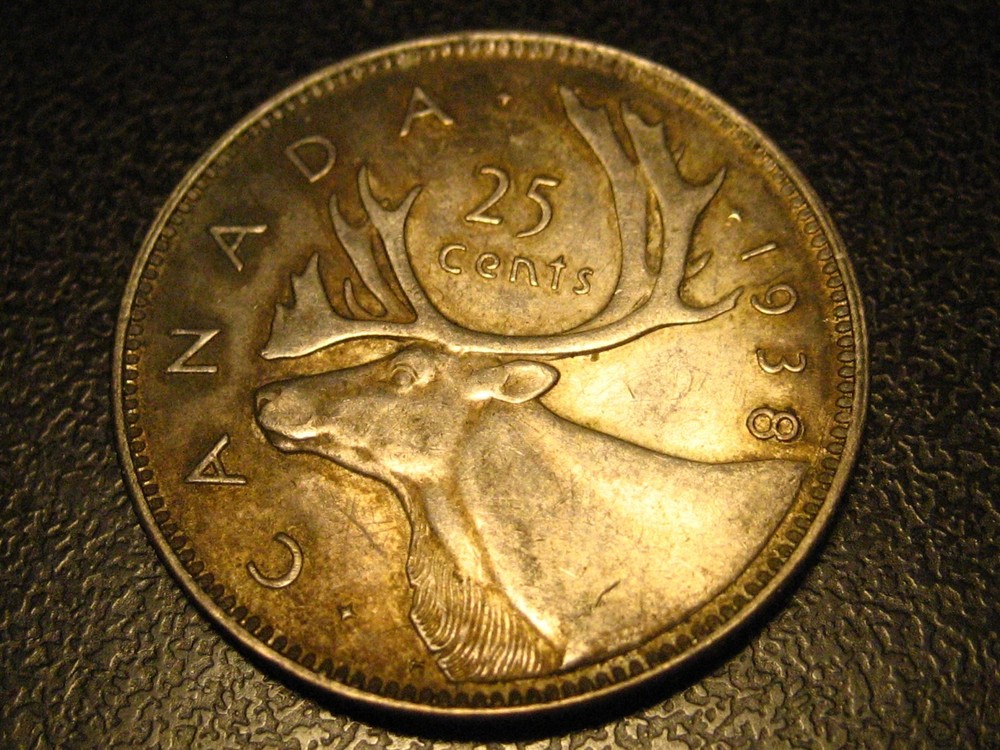 1938 80% Silver Canadian Quarter