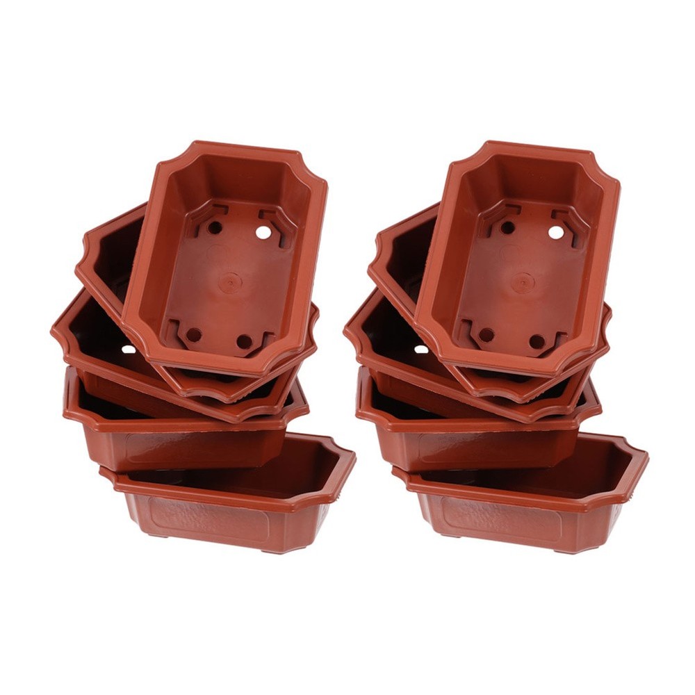 10 Pcs Plastic Bonsai Pots Rectangular Planter Vintage Large Patio