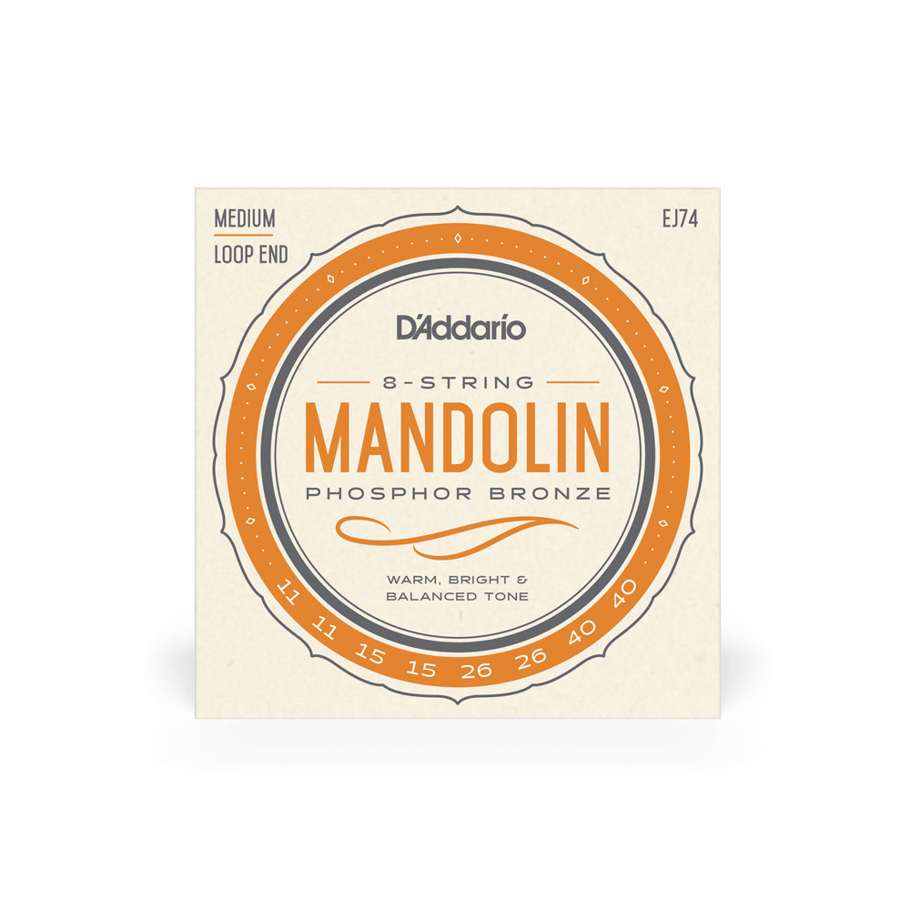 D'Addario EJ74 Mandolin Strings Set Medium Phosphor Bronze .011 - .040 (J74)