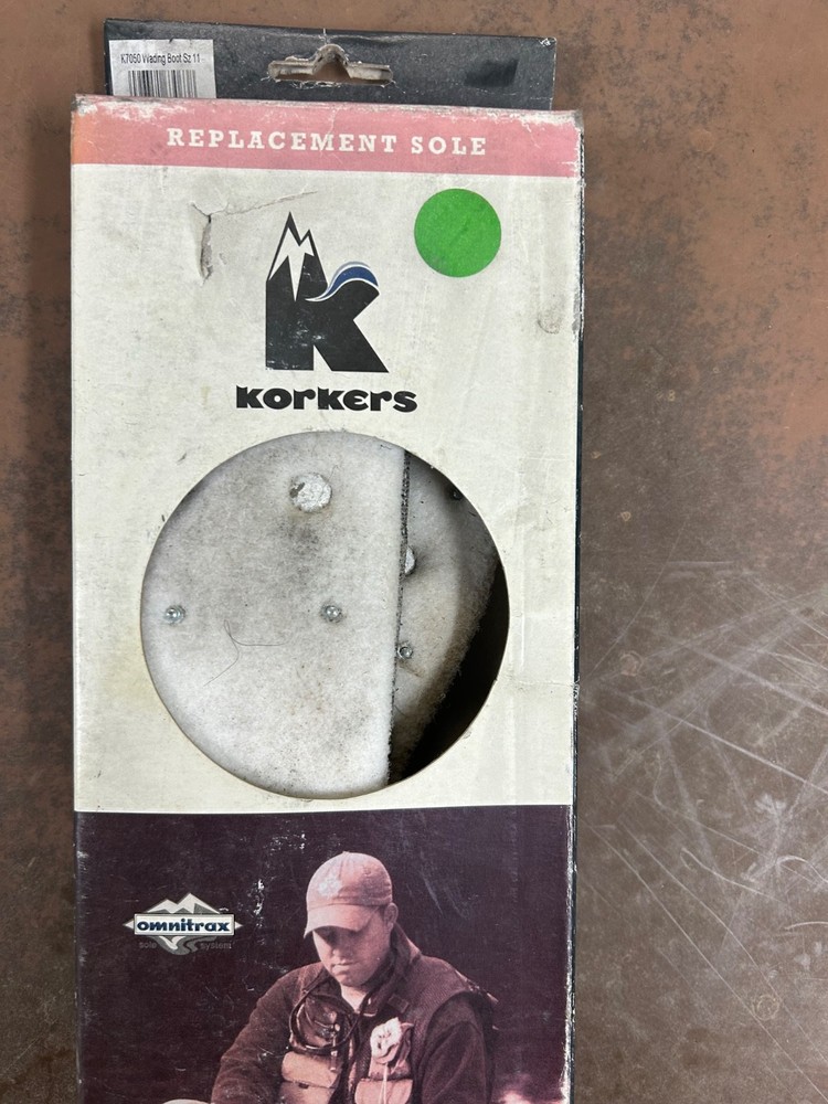 Korkers replacement soles Omnitrax size 10 Studded Felt