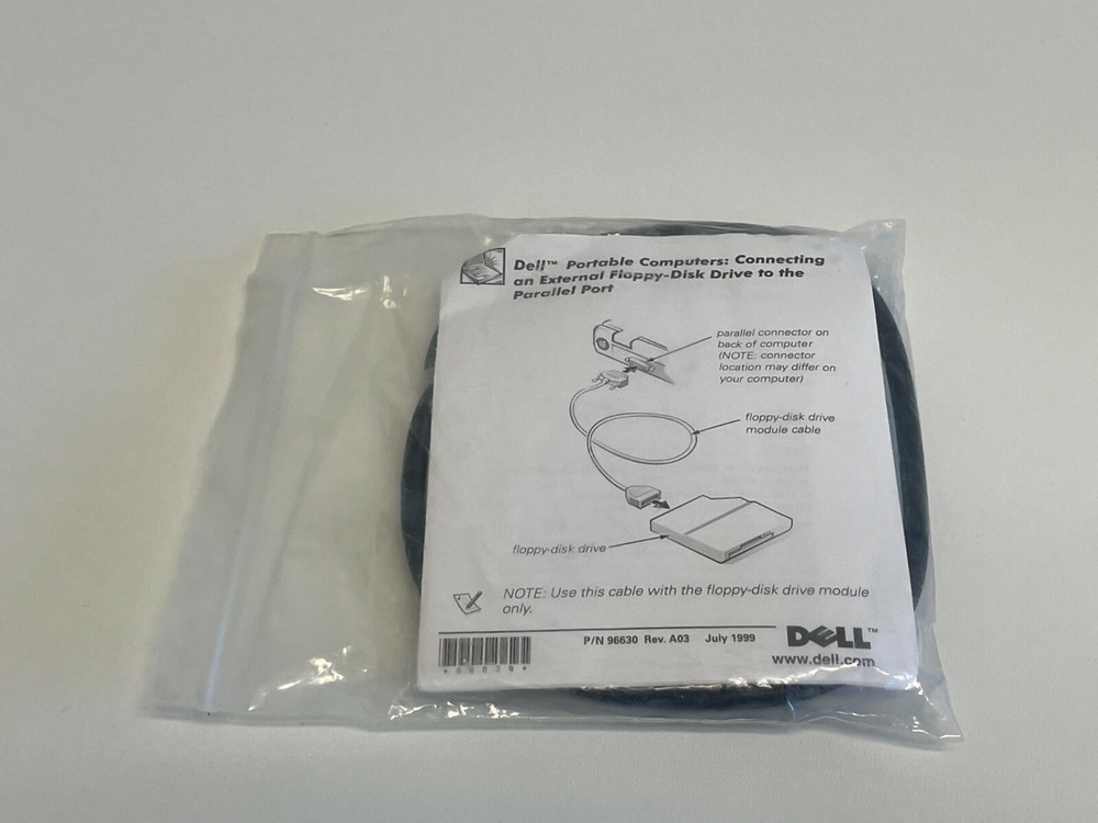 ZZ6: DELL Latitude Laptop External Floppy Disk Drive Cable Parallel 045647
