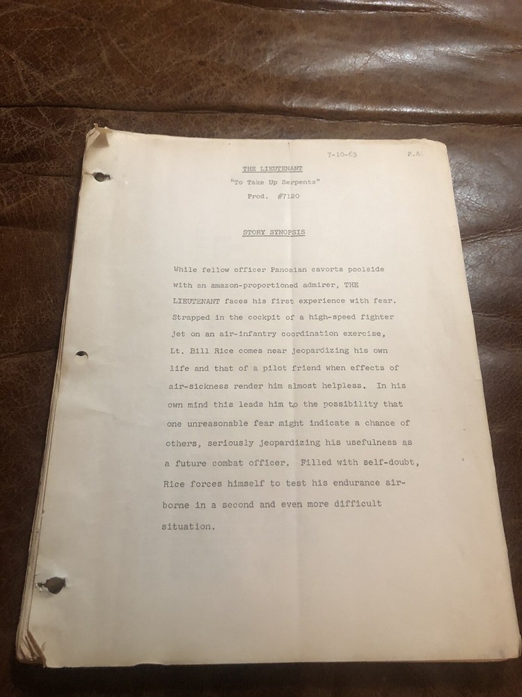 THE LIEUTENANT VIntage TV SCRIPT