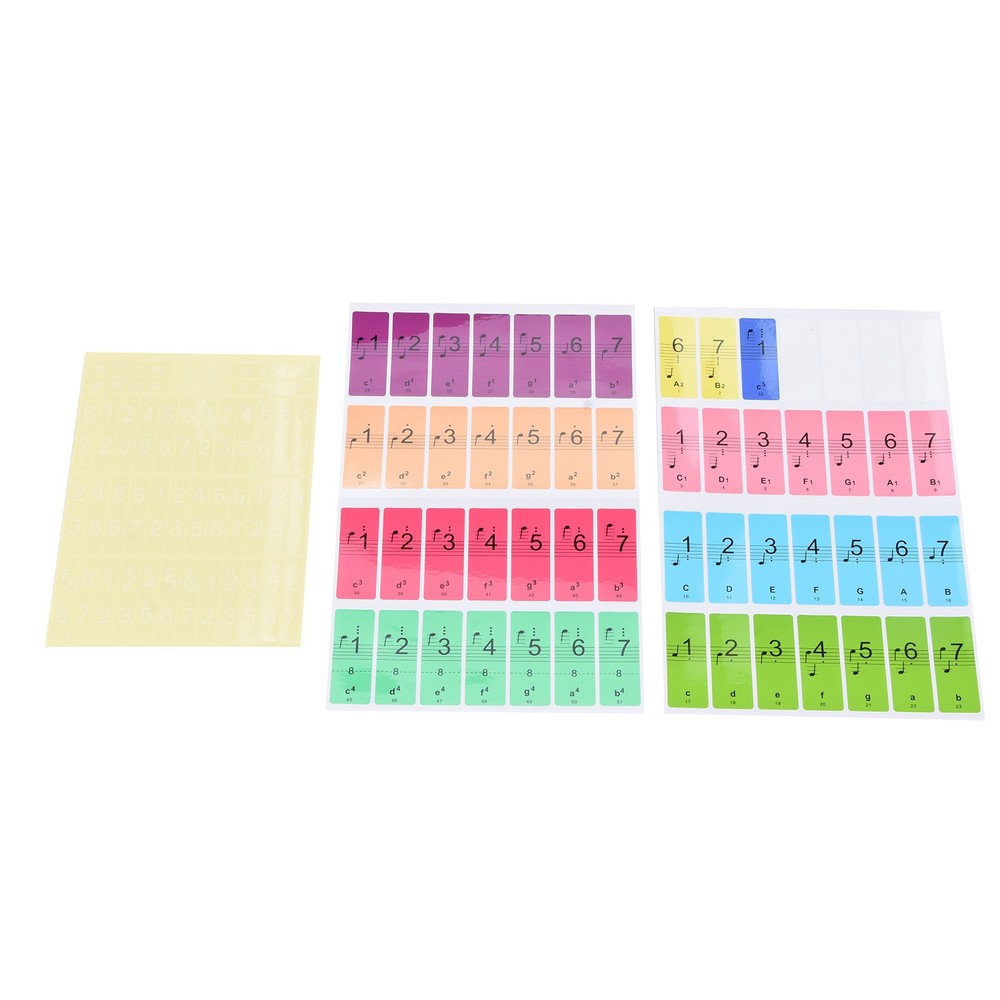 1Set 88-Key Electronic Keyboard Piano Learning Key Beginner Note Sticker Labels.