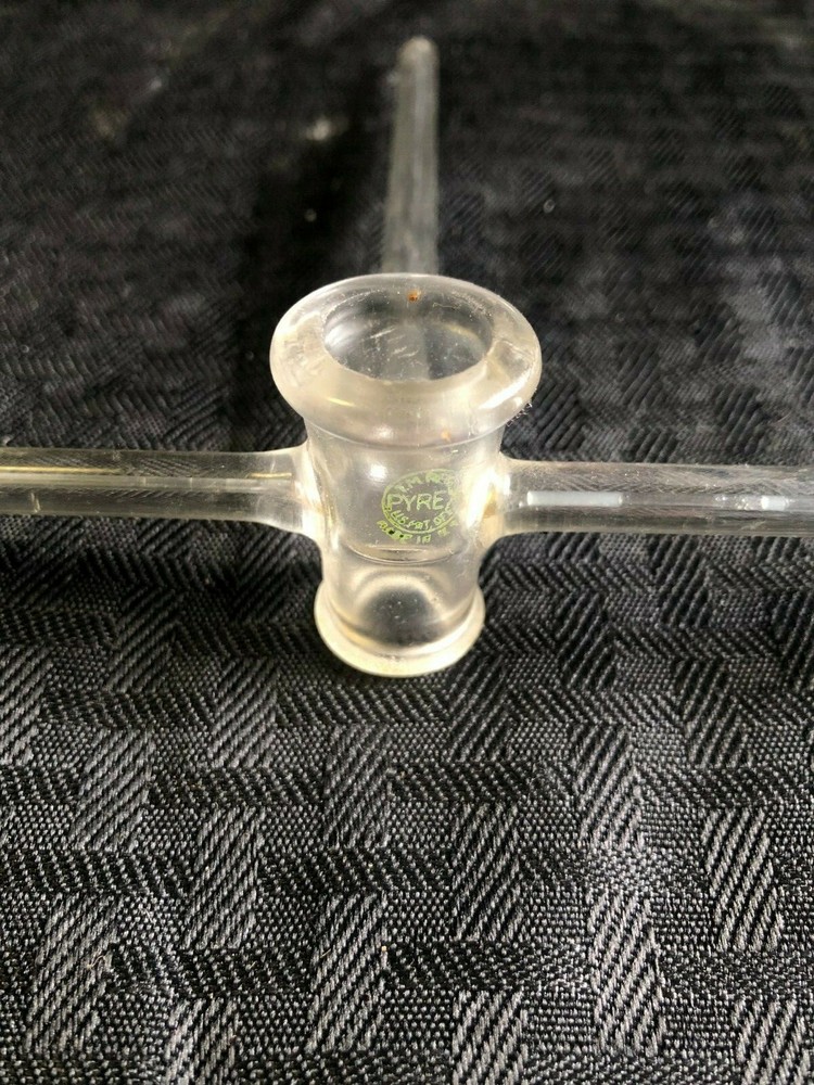 Pyrex Glass 3-Way T-Shape Solid Stopper Plug 2mm Bore 7mm OD Sidearm 7420-2