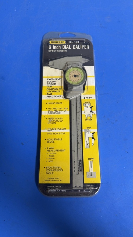 NEW General Tools No. 142 6" Dial Caliper