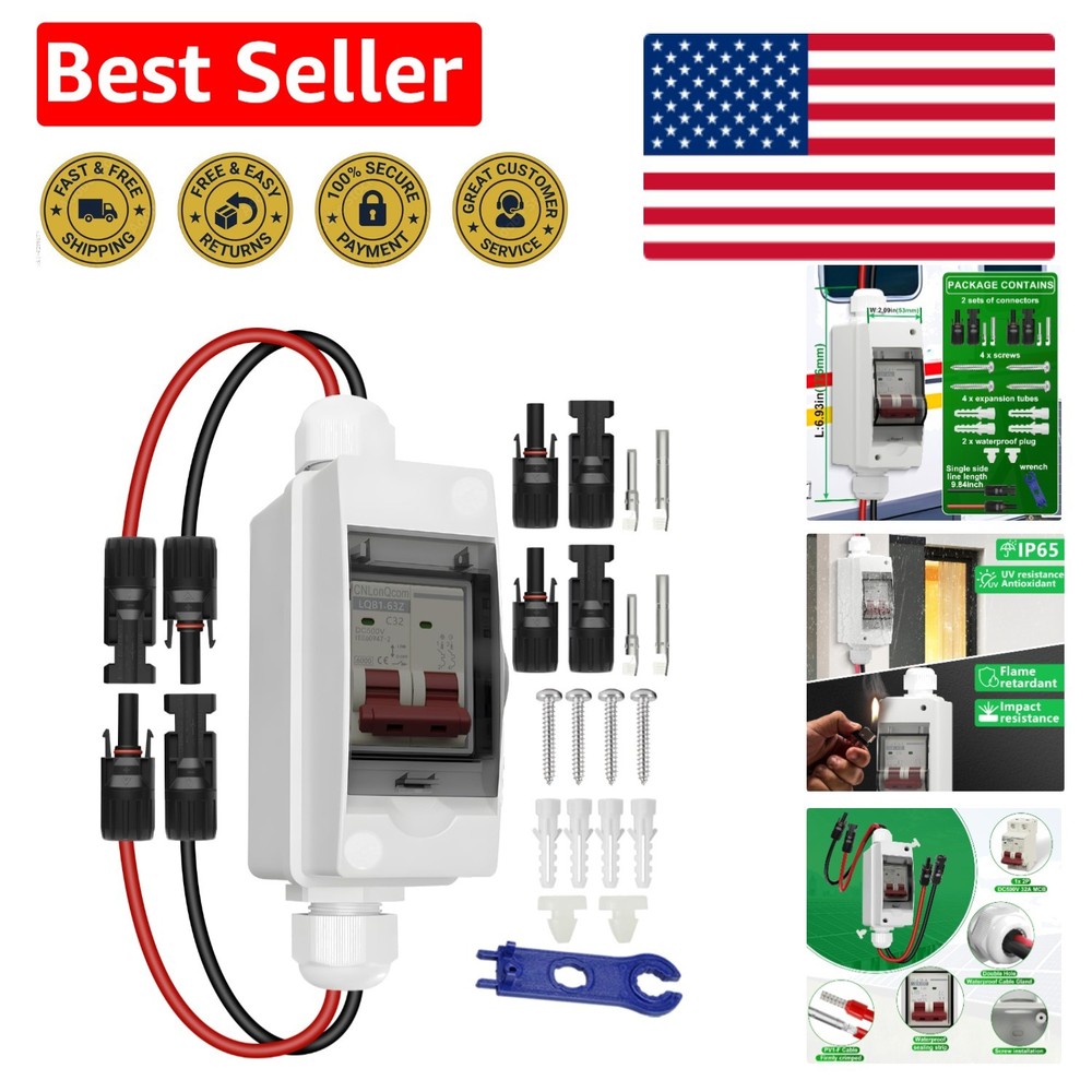 32A Solar Panel Disconnect Switch with  Waterproof Box for Outdoor Safety