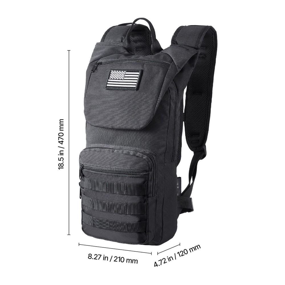 Hydration Backpack, Water Backpack with 3L TPU Water Bladder, Tactical Molle Hik