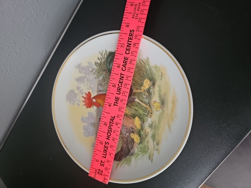 Ceramic Hen Rooster Decorative Plate