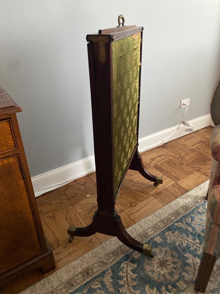 Victorian Antique Three Paneled Adjustable Fire Screen Dressing Boudoir Screen