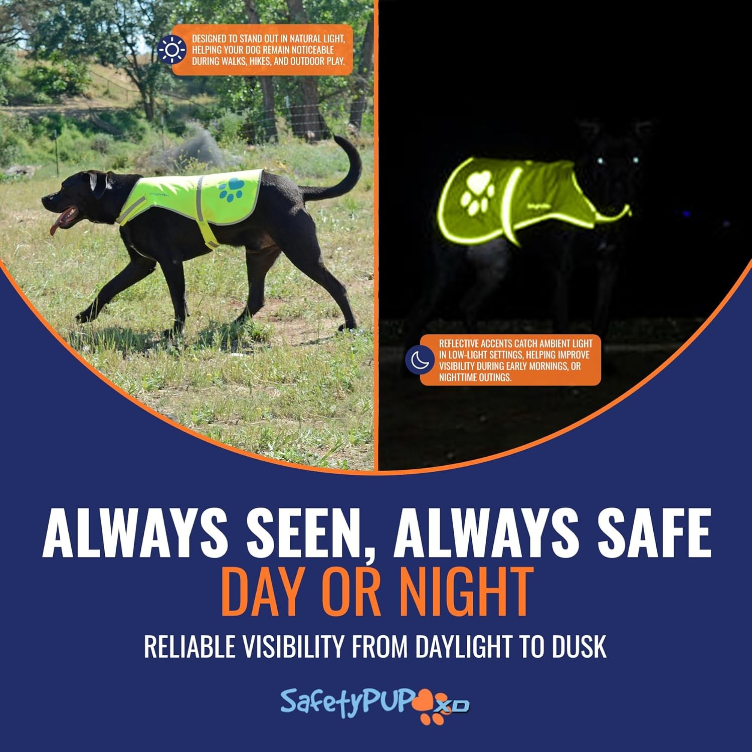 SafetyPUP XD Dog Reflective Vest Hi-Vis Visibility Vest