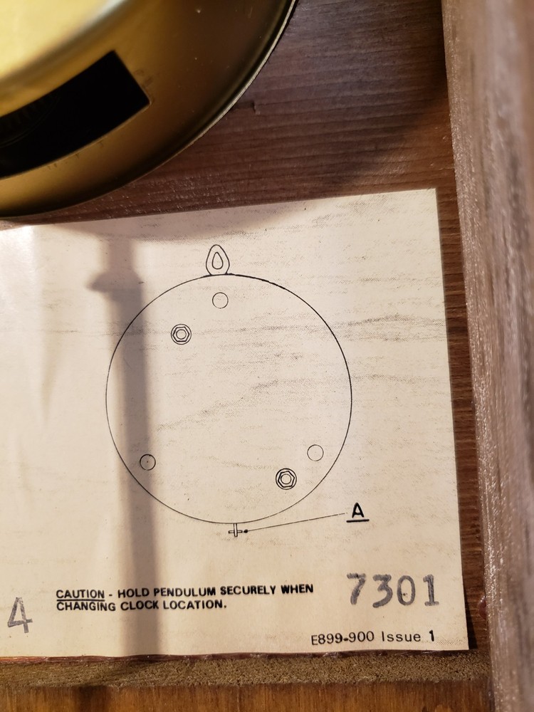 Seth Thomas Golden Rule Pendulum Wall Clock E477-005 Untested