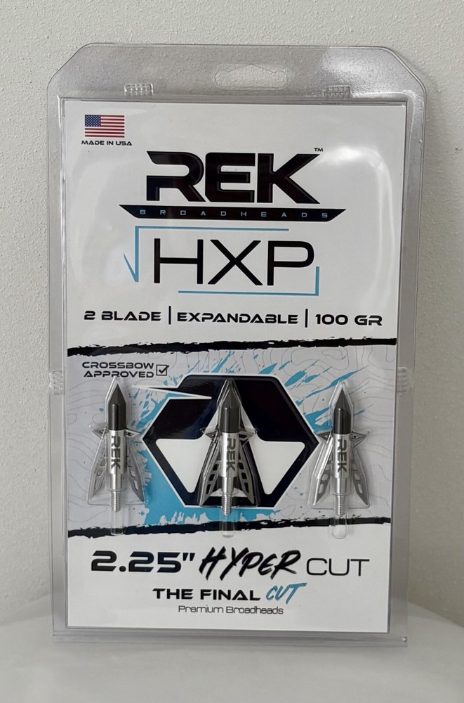 REK HXP Crossbow or Compound Broadhead 100 Grain 3 Pack