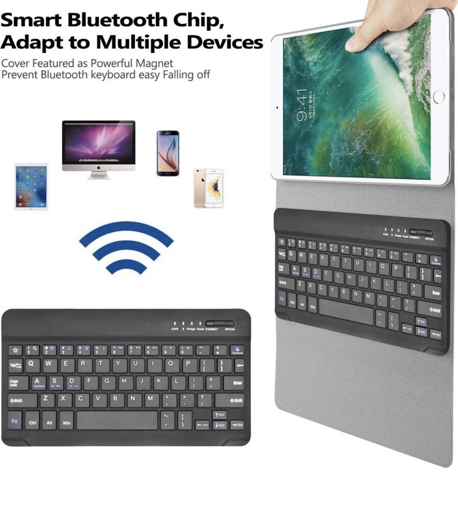 10.5 Pro iPad Keyboard Wireless Cover Folio Case Multiangle Stand Blue