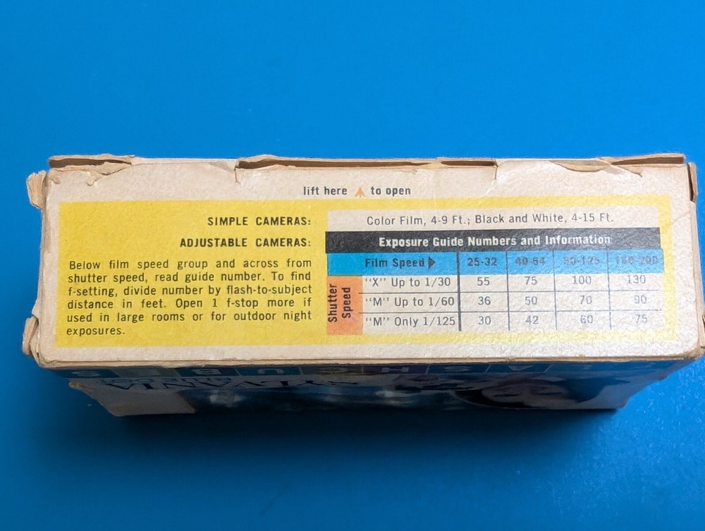 Vintage Sylvania Blue Dot Flash Cubes Camera Flashbulbs