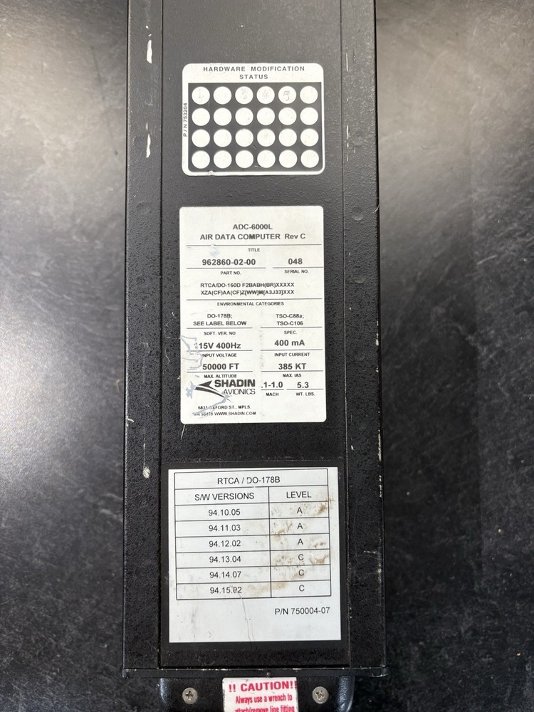 SHADIN ADC-6000L AIR DATA COMPUTER