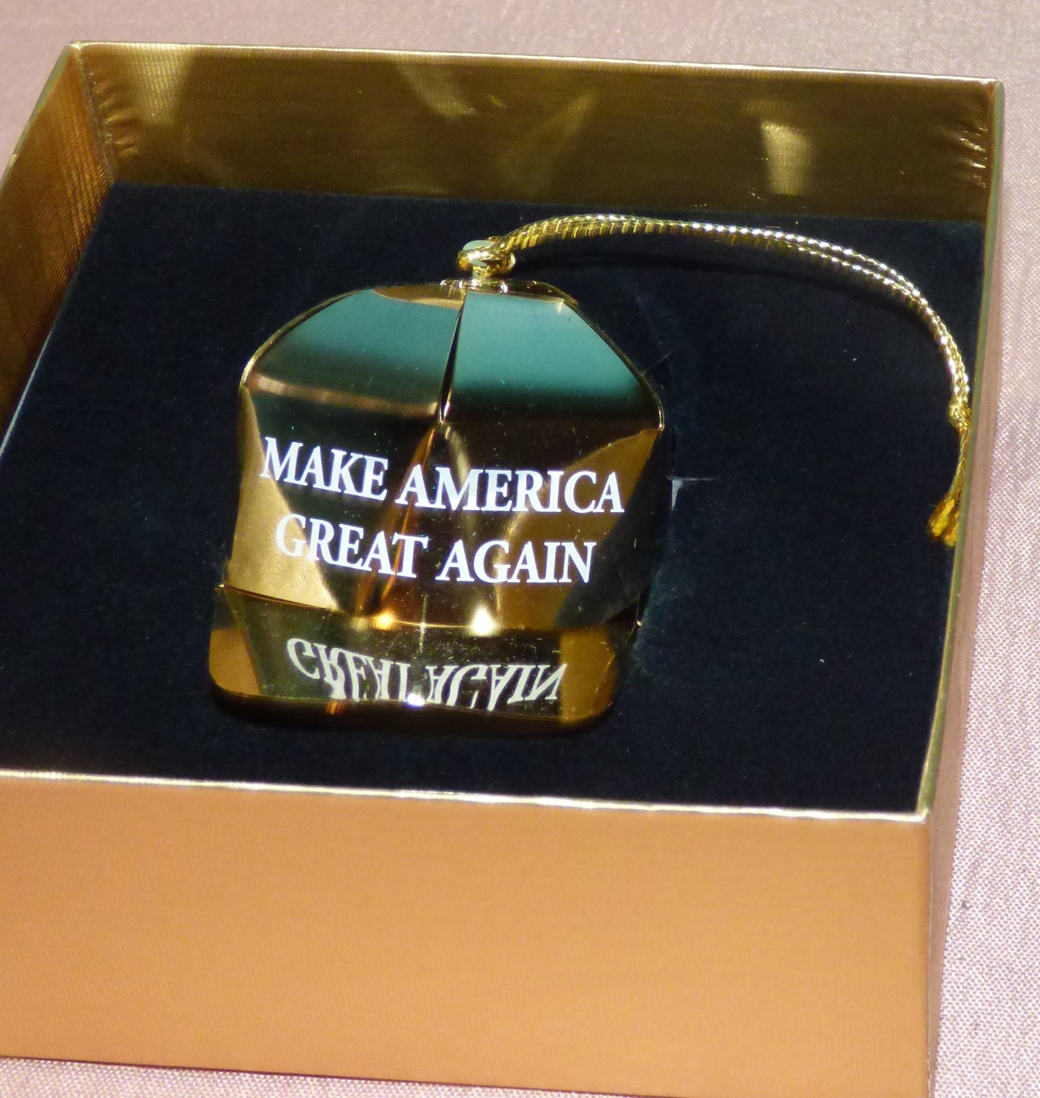 2024 Donald Trump Gold MAGA Hat Christmas Ornament 45-47