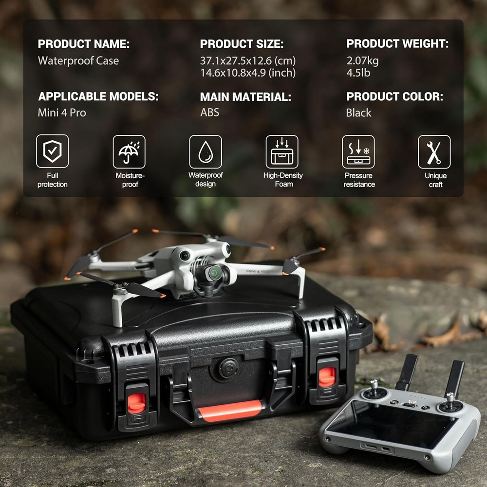 IP67 Drone Hard Case for DJI Mini 3 Pro//Mini4 pro RC2/RC Controller/Battery