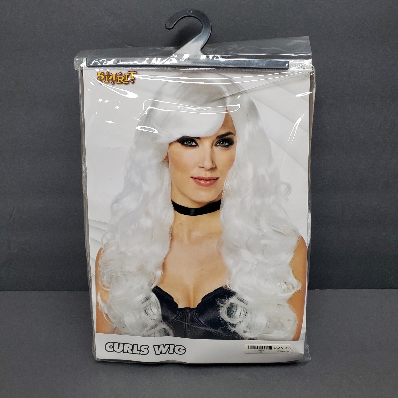 Spirit Halloween White Long Curls Wig with Cap - New