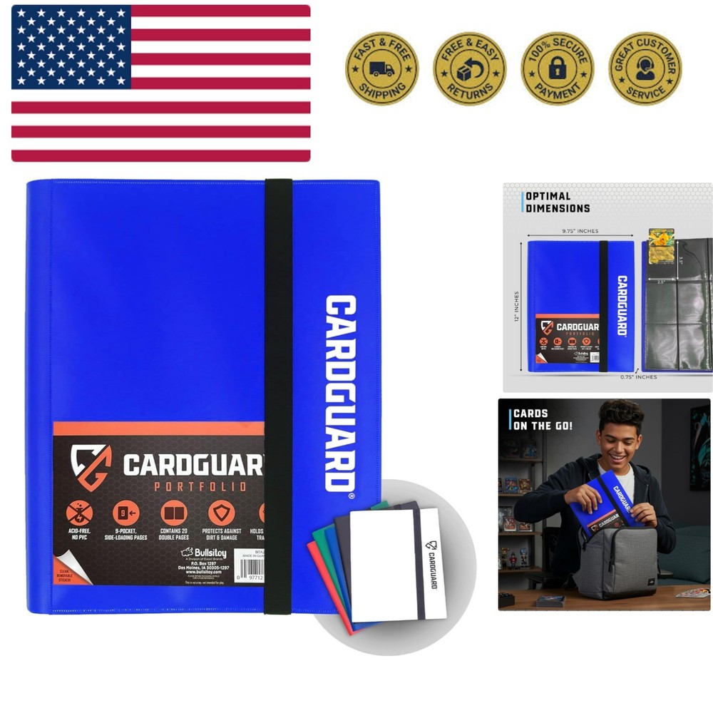 Trading Card Binder Pro-Folio – 9 Pocket Binder - Side-Loading Album, Durable...