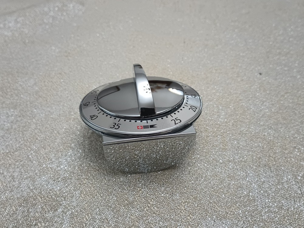 Bengt Ek Design 60 Minute Mechanical Timer Silver Mirror Shiny