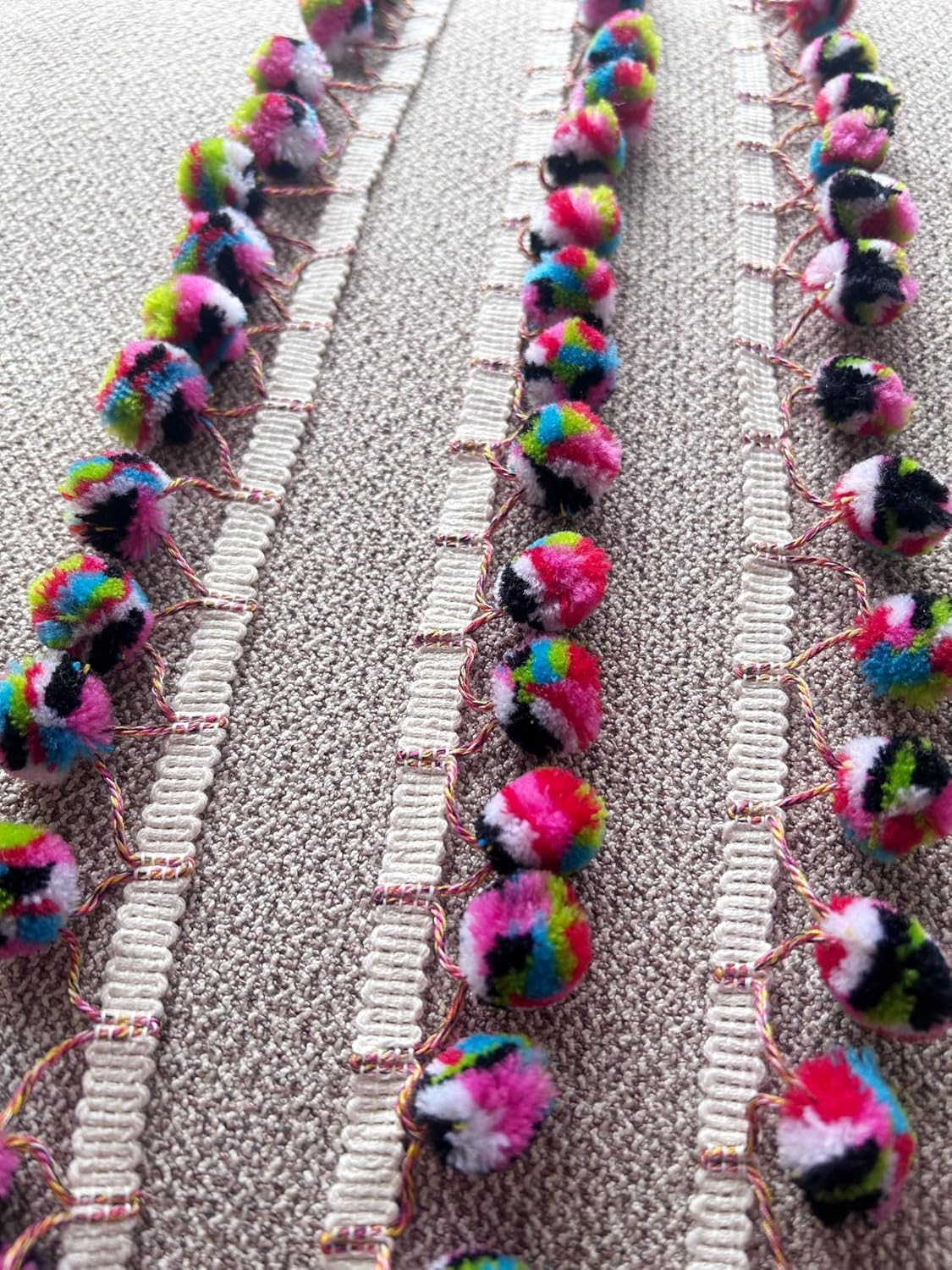 Decorative 3 Yards 20Mm Wide Pom Pom Ball Fringe Trim Ribbon Trim Fringe Tassel