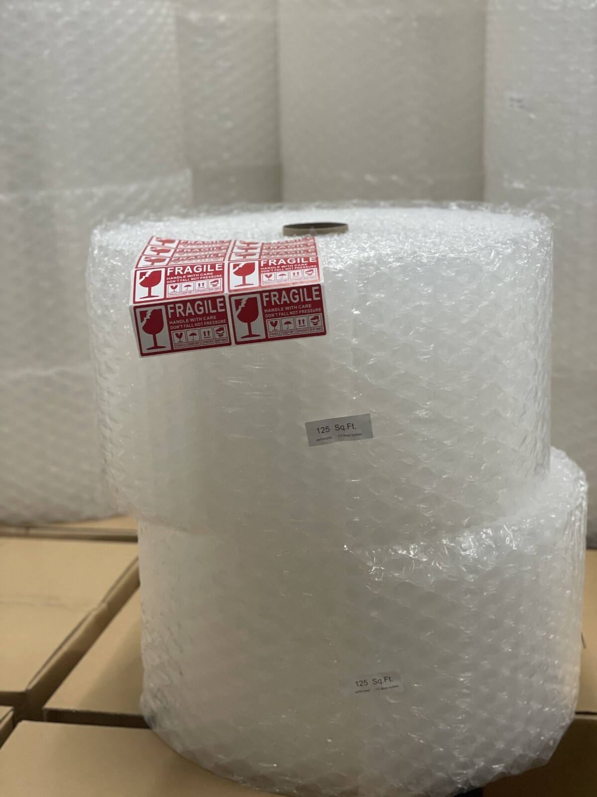 LARGE BUBBLE Cushioning Wrap 1/2"  12''X250ft Perforated Every 12"