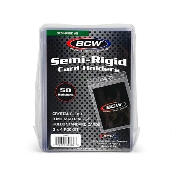 BCW Semi Rigid Card Holder #2 (Standard) (200Ct Box) FREE SHIP