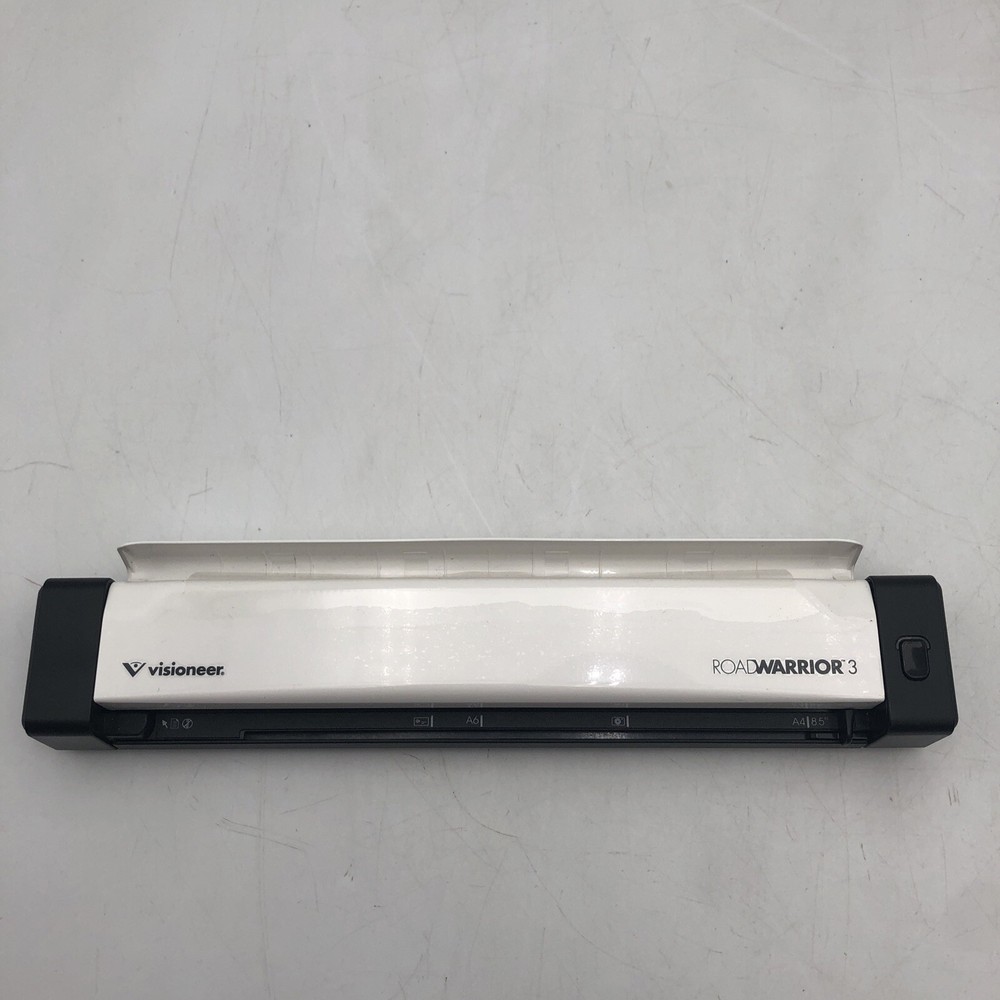 USED Visioneer RoadWarrior 3 Simplex Mobile Document Scanner POWERS ON READ E