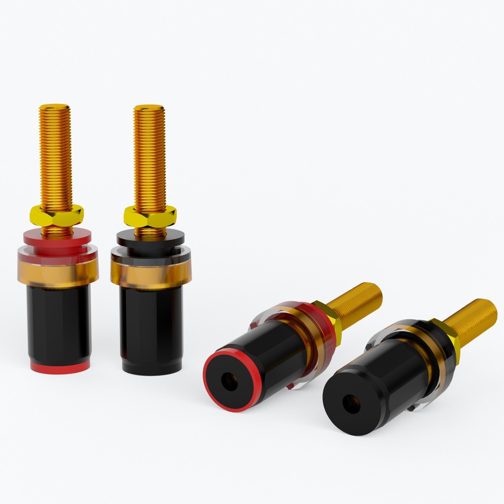 4Pcs Gold Plated Binding Post Terminal Performance HI-end Speaker Connector Plug