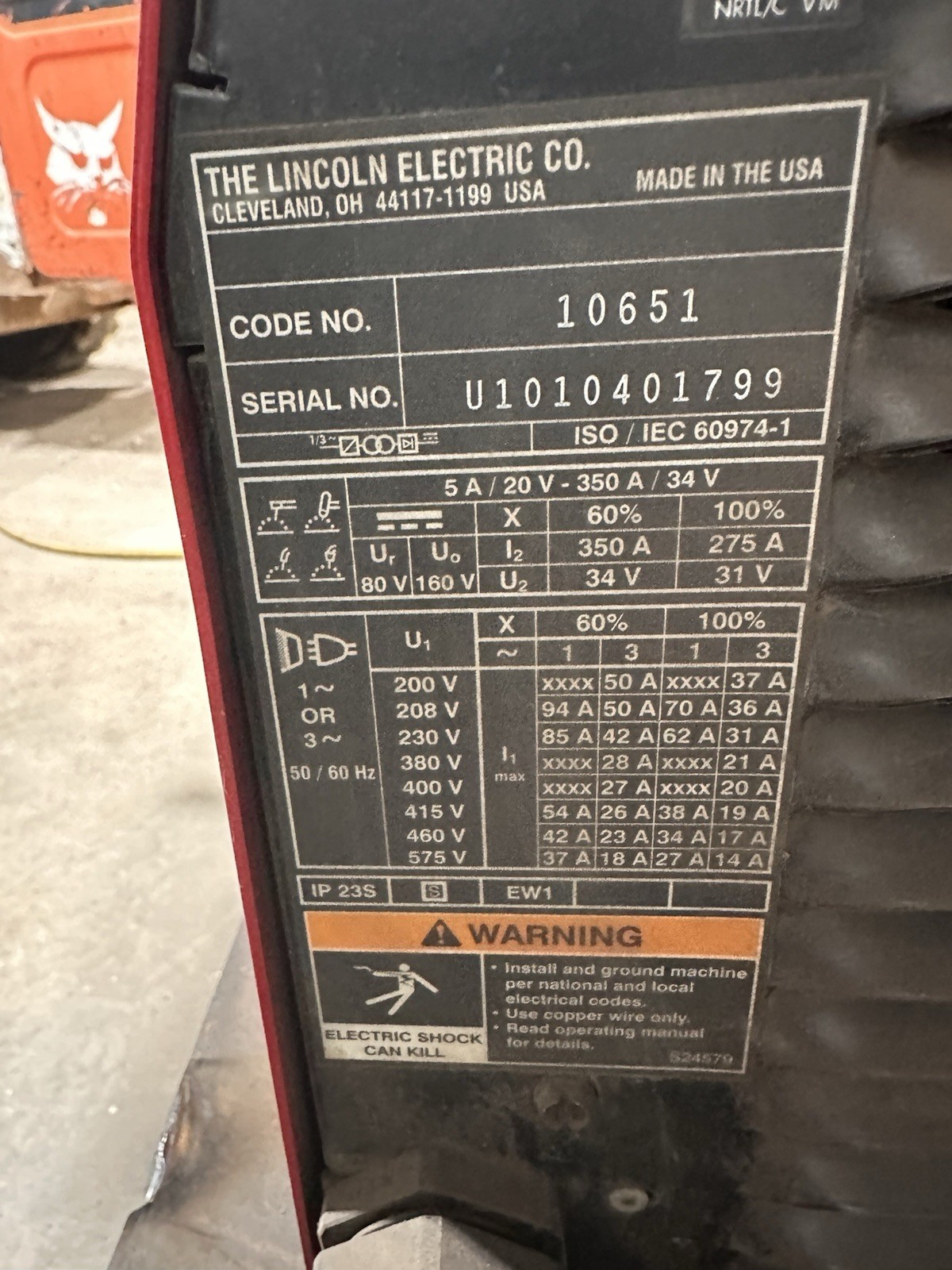 Lincoln Electric Invertec V350-Pro Welder WORK READY FREE SHIPPING