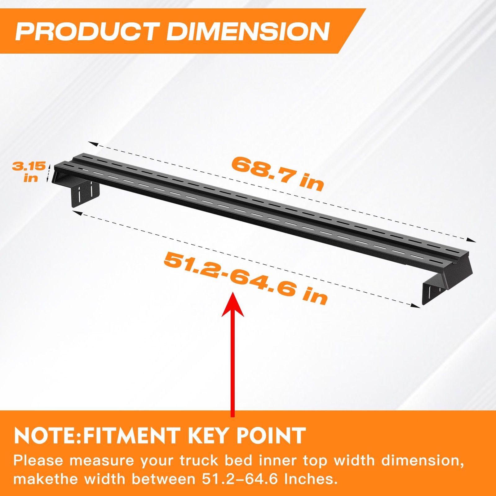 Universal Truck Bed Rack Low Profile Cargo Cross Bar 900lbs Fit Silverado Tacoma