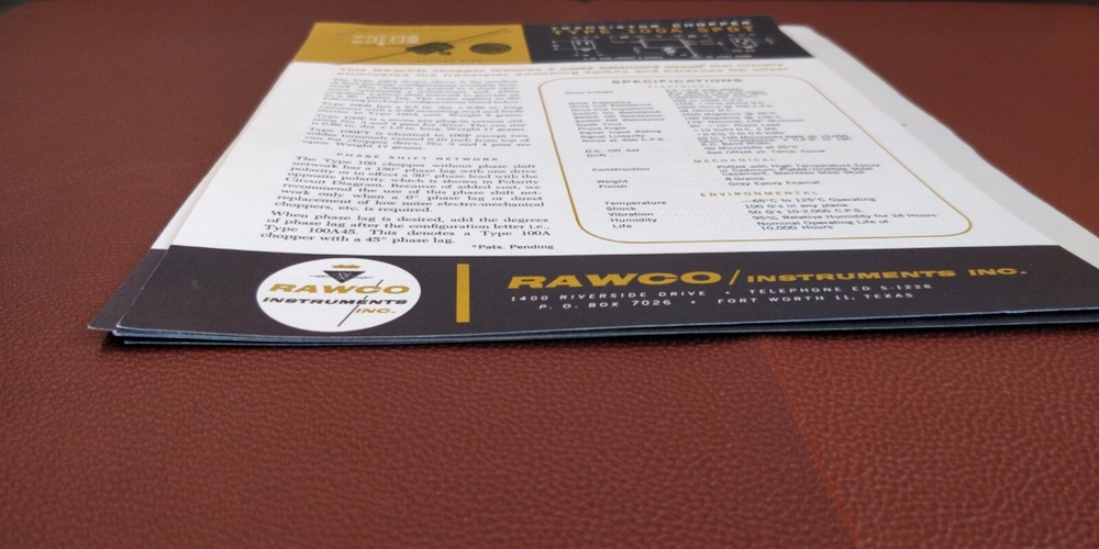 1963-64 ~ RAWCO Instruments Inc. ~ Bulletins Spec Sheets~ Transistors Amplifiers